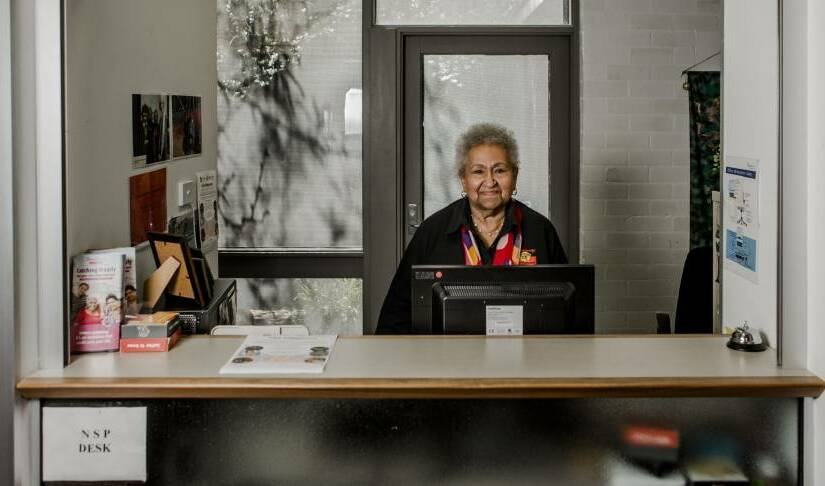 NOT JUST A DESK JOB: The 83-year-old works full time managing the Winnunga Nimmityjah needle exhange program. Photo: Canberra Times/Jamila Toderas