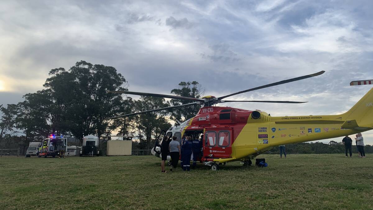 HELP: Paramedics and the helicopter critical care medical team treated a 16-year-old girl at the scene. Picture: Westpac Rescue Helisopter