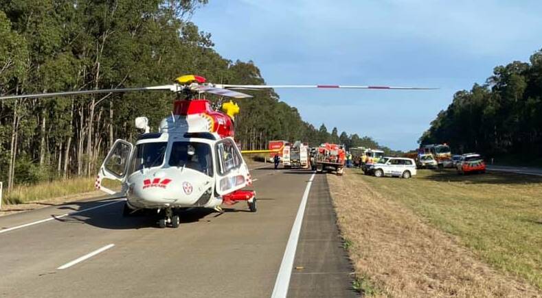 INCIDENT: The scene of the crash. Picture: NSW Rural Fire Service - Hunter Valley 