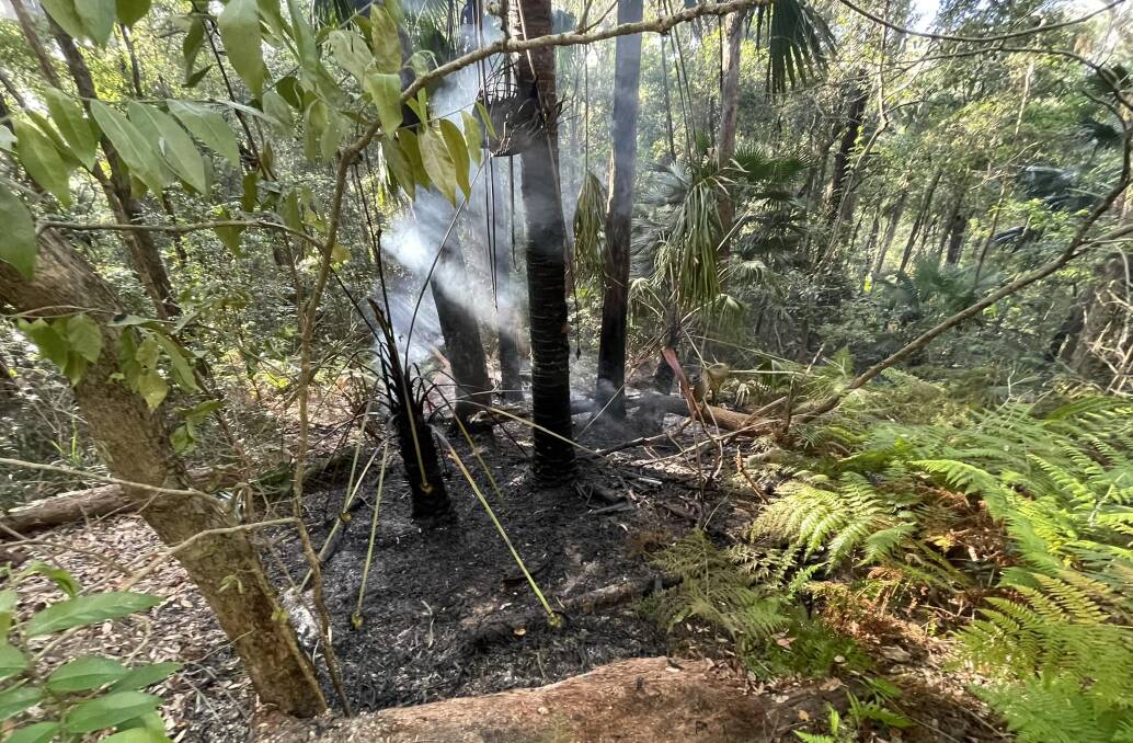One of the spot fire sites being investigated. Picture by Narara Rural Fire Brigade
