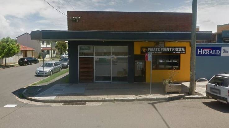 POLICE: Pirate Point Pizza shop was robbed at Stockton. Picture: Google Street View