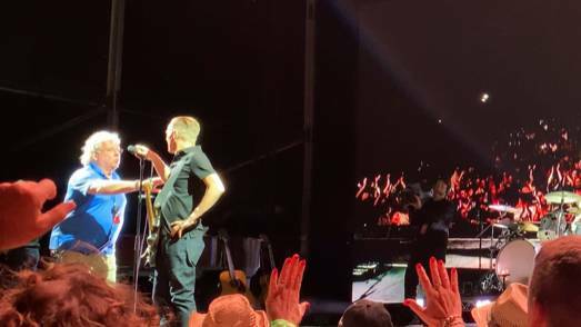 The moment the organisers kicked Bryan Adams off stage. Picture: Kristian L Prados