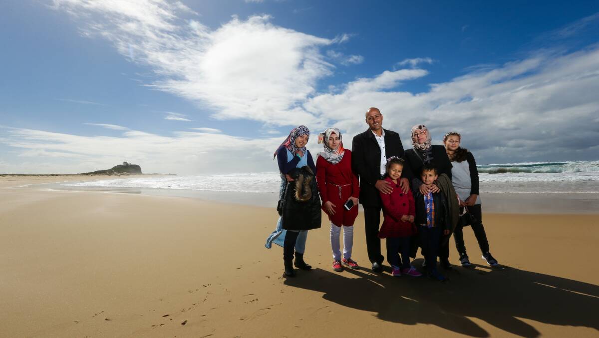 NEWCASTLE: The Alkasim family have been in Newcastle for just over a year, having sought asylum after escaping from Syria. Picture Jonathan Carroll