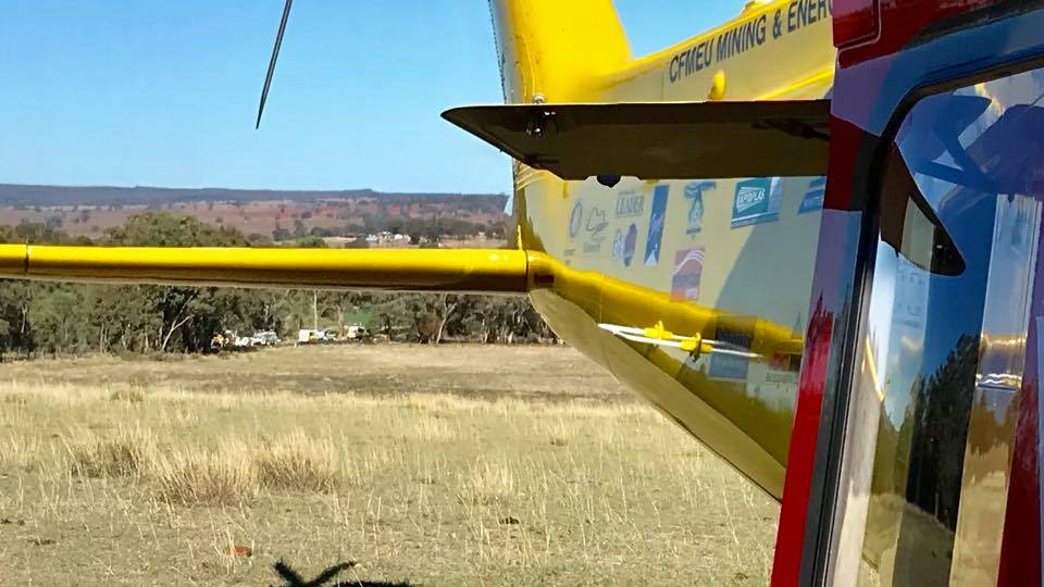 The Westpac Rescue Helicopter has been called to an accident at Bingleburra west of Dungog. Picture: Westpac Rescue Helicopter Service CLO Office