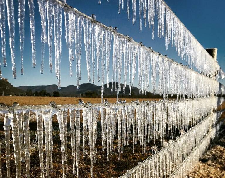 COLD: Just a little icy in Broke on Wednesday morning. Picture: Unwind Hunter Valley