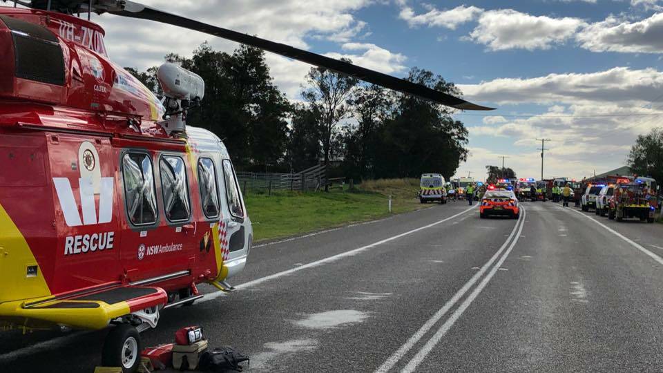 The scene of the crash. Picture: Wauchope Sports & Trophies, Westpac Rescue Helicopter Service CLO Office