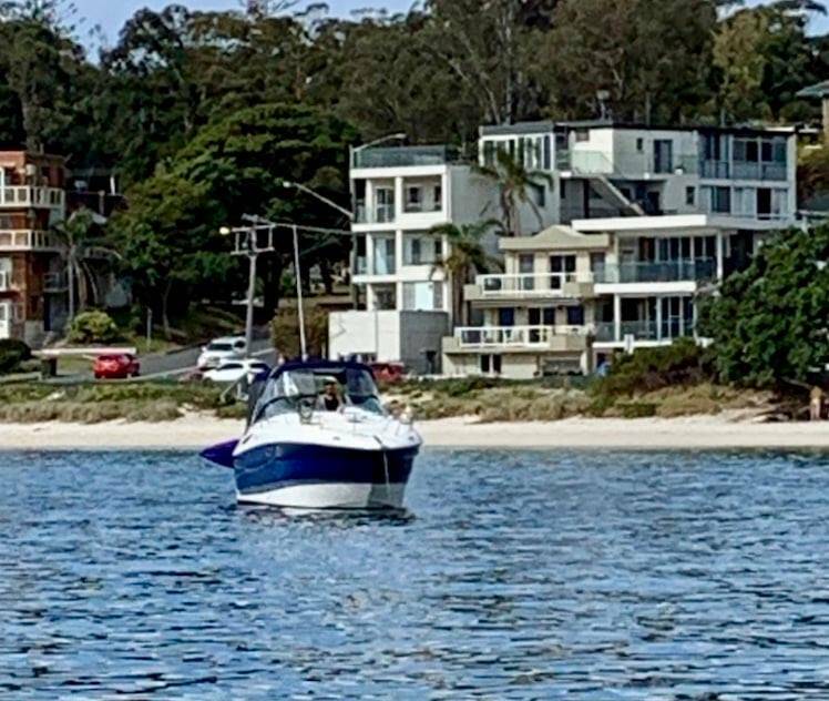 Marine Rescue Port Stephens were called out to the boat on Sunday. Pictures: Marine Rescue