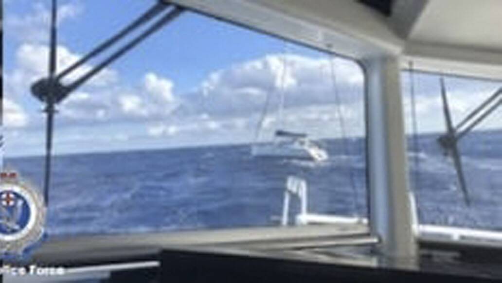 SAVED: An image of the yacht that was taking on water. Picture: NSW Police