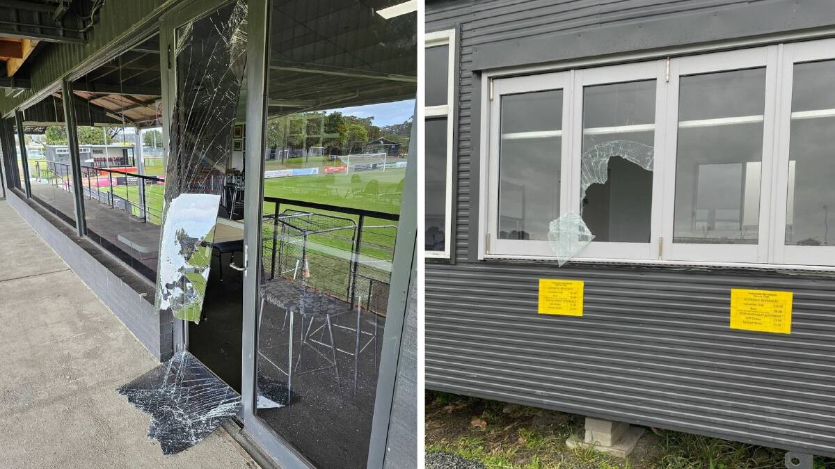 Some of the damage at the Broadmeadow Magic clubhouse and canteen. Pictures: Facebook