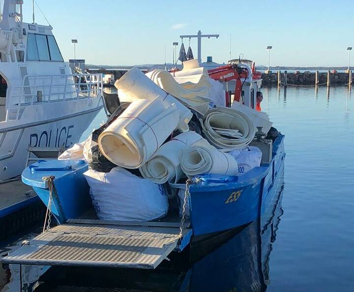 YOGA: The mats were salvaged off Fingal Island. Picture: NSW Maritime
