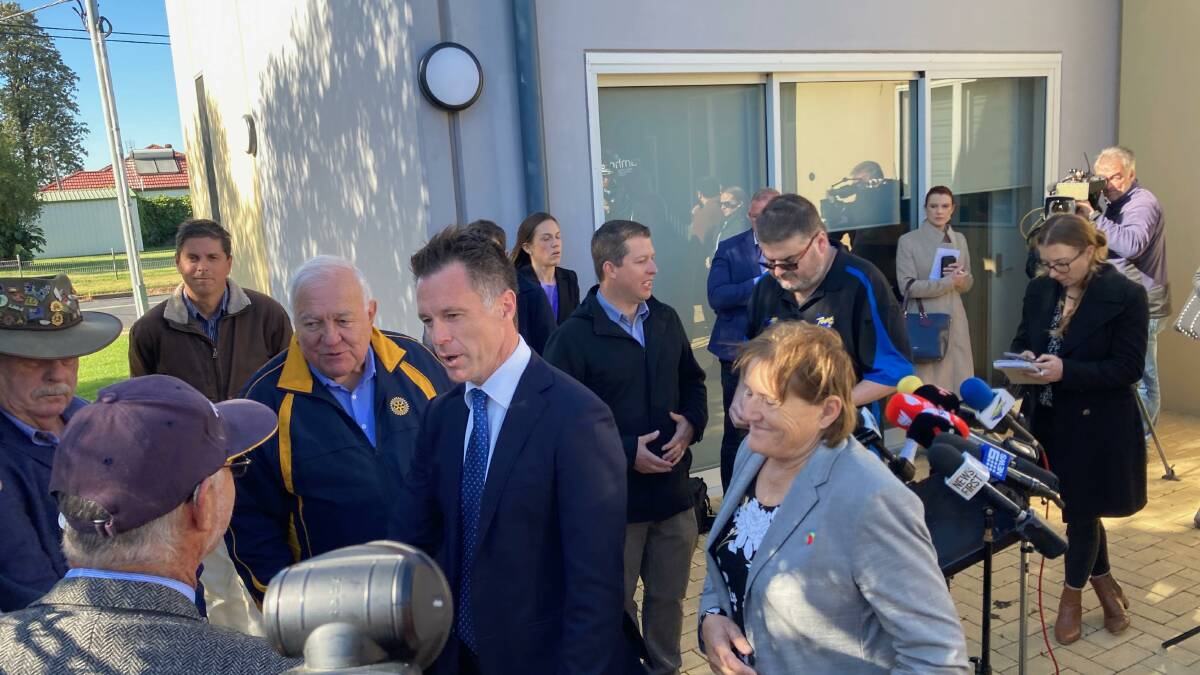 Premier Chis Minns in Singleton on Wednesday. Picture: Michael Parris