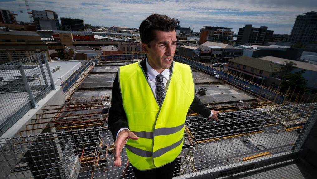Newcastle City Council interim CEO Jeremy Bath at the Stewart Avenue building where Newcastle City Council administration will be based. Photo: Simon McCarthy