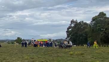 The scene of the crash where a plane 'burst into flames'. Picture by NSW Ambulance