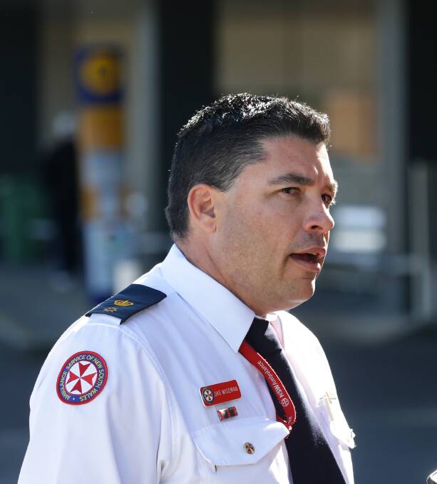 Ambulance NSW Inspector Luke Wiseman at John Hunter Hospital. Picture: Jonathan Carroll