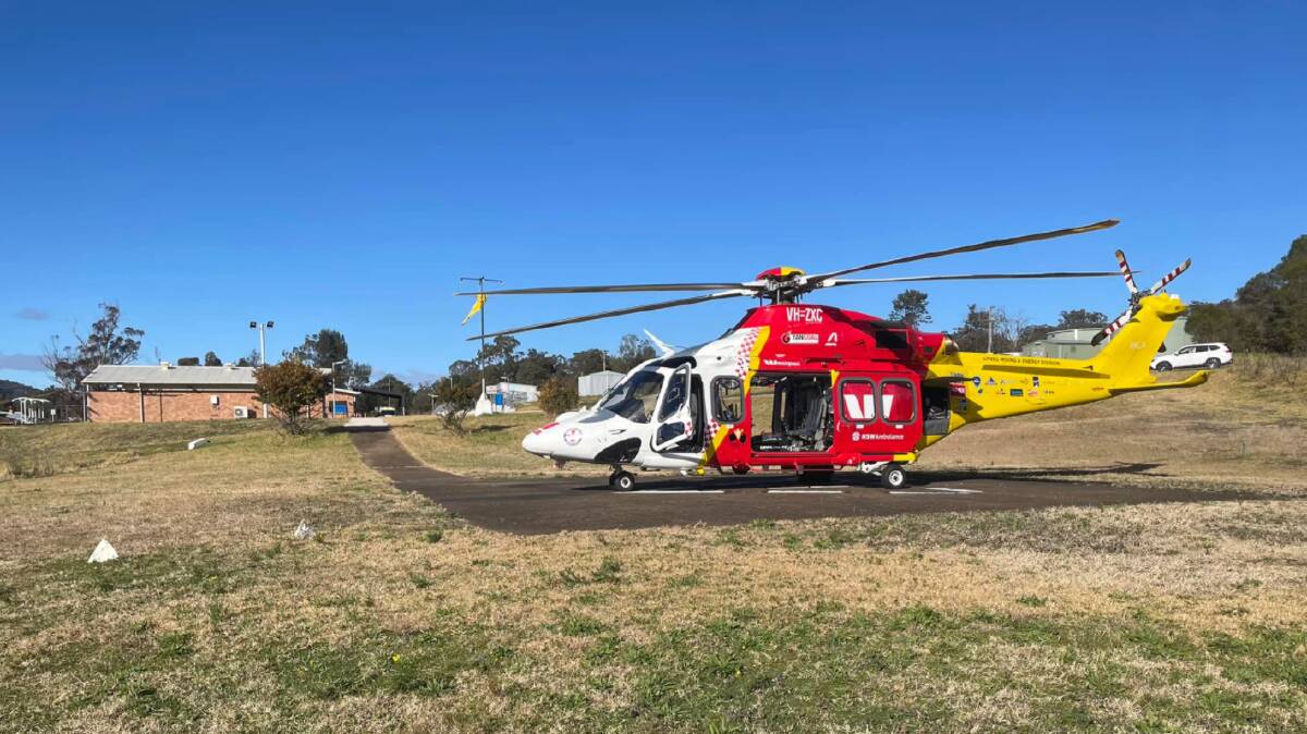 HELP: The young child was flown to John Hunter Hospital. Picture: Westpac Rescue Helicopter 