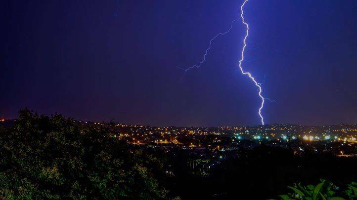 Lightning over Newcastle. Picture: Ewan von Essen
