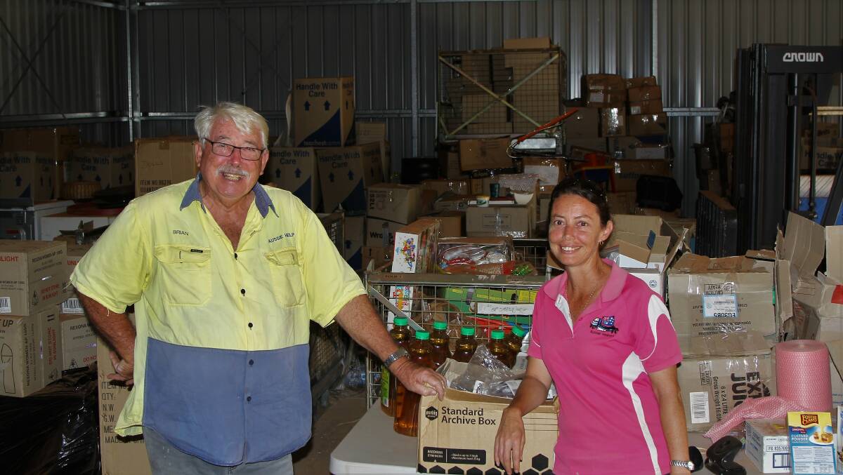 Some of the excess goods donated by companies from urban Australia.