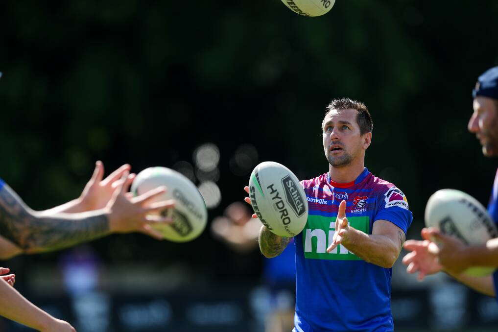 CAPTAIN'S CHALLENGE: Mitchell Pearce's future as Newcastle Knights skipper is under scrutiny after a tex-message controversy that led to his wedding being postponed. Picture: Simone De Peak