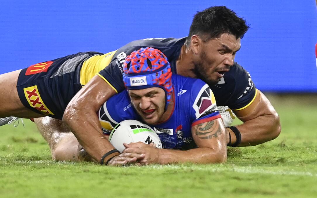Kalyn Ponga in his comeback match on Saturday night. Picture Getty Images