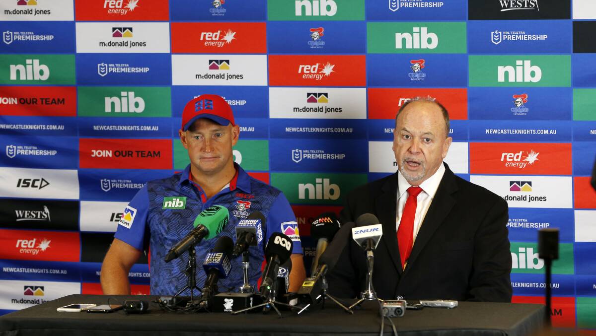UNITED FRONT: Nathan Brown and Phil Gardner face the media on Wednesday. Picture: Darren Pateman, AAP