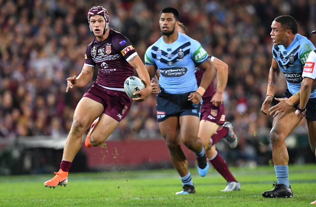 STATE OF THE ART: Kalyn Ponga created two tries in last week's win against NSW, in his starting-team debut for Queensland. Picture: AAP