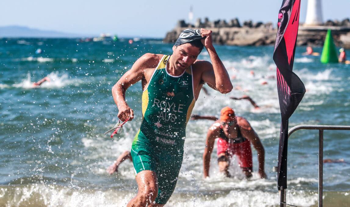 HARD YARDS: Newcastle's Aaron Royle said he has never suffered as badly as he did in winning Sunday's Noosa Triathlon for the third time in his career. 