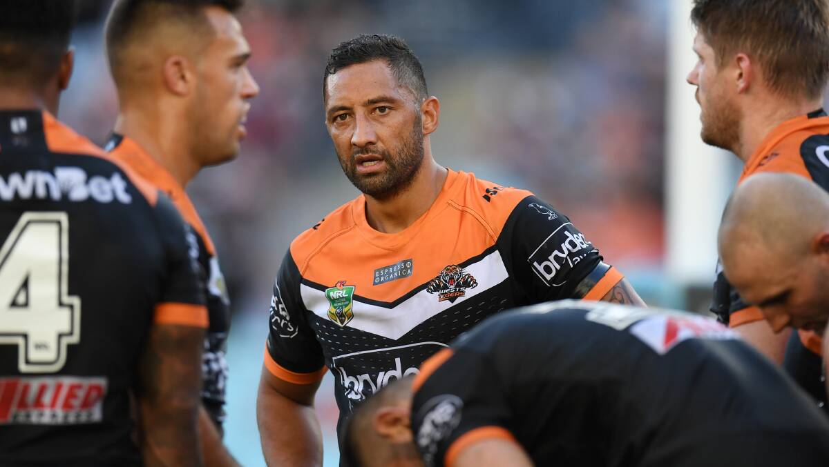 BACK IN BUSINESS: Veteran Wests Tigers playmaker Benji Marshall has been in vintage form this season, prompting talk of a recall to the New Zealand Test team. He will be a key man in Saturday's clash with Newcastle. Picture: AAP