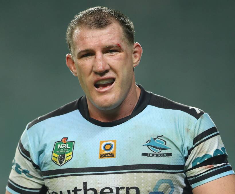OLD BULL: Paul Gallen reacted to Mitchell Barnett's in-your-face aggression. 