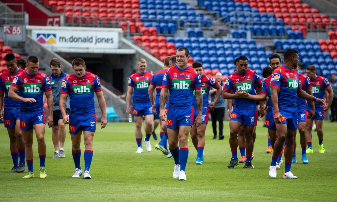 HOME COMFORTS: The Knights return to McDonald Jones Stadium when they tackle NRL leaders Parramatta on Sunday. Picture: Marina Neil