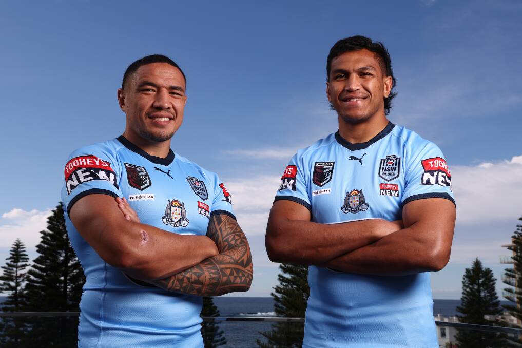 IN AND OUT: Newcastle forwards Tyson Frizell and Jacob Saifiti were part of the NSW extended squad for Origin I but were overlooked for Origin II. Picture: Getty Images