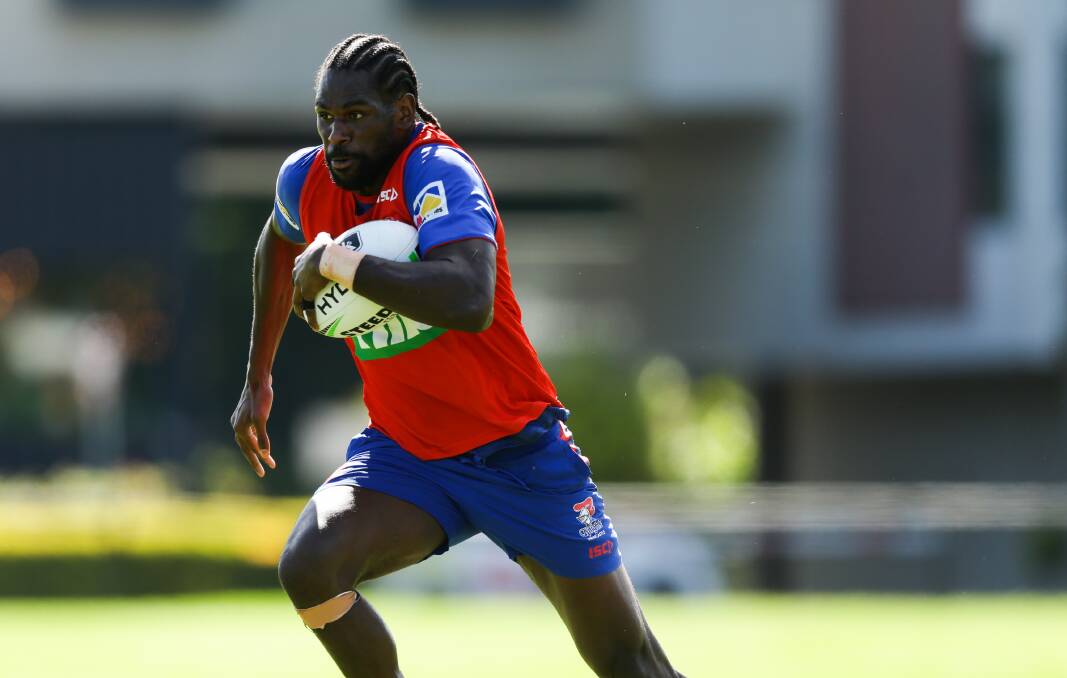 FRUSTRATION: Knights winger Edrick Lee has not played since scoring a try on debut to help Queensland win the 2020 State of Origin decider. Picture: Max Mason-Hubers