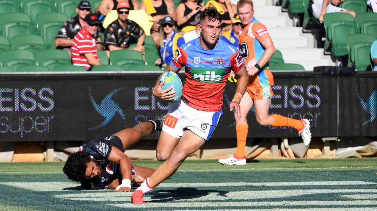 HOT PROSPECT: Tex Hoy is set to make his NRL debut in the absence of suspended Kalyn Ponga. Picture: Grant Trouville, NRL Photos