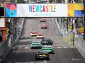 Action from this year's V8 Supercars race in Newcastle. Picture by Peter Lorimer