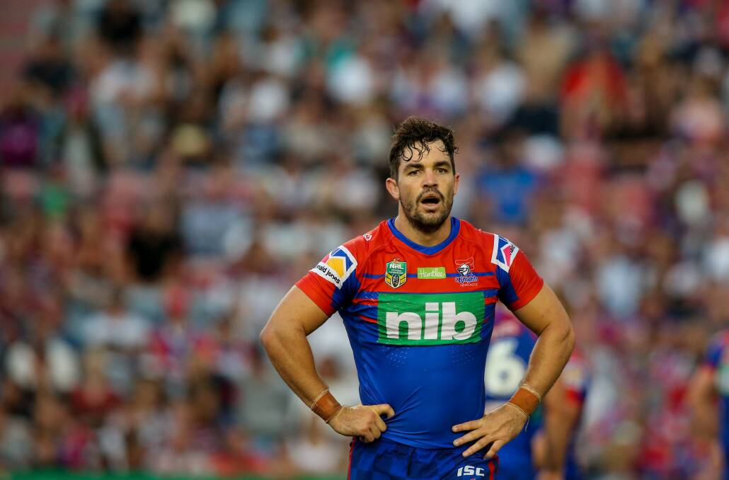 TOUCH WOOD: Knights back-rower Aidan Guerra says he has experienced relatively few bouts of concussion in his 10-season NRL career. Picture: Max Mason-Hubers