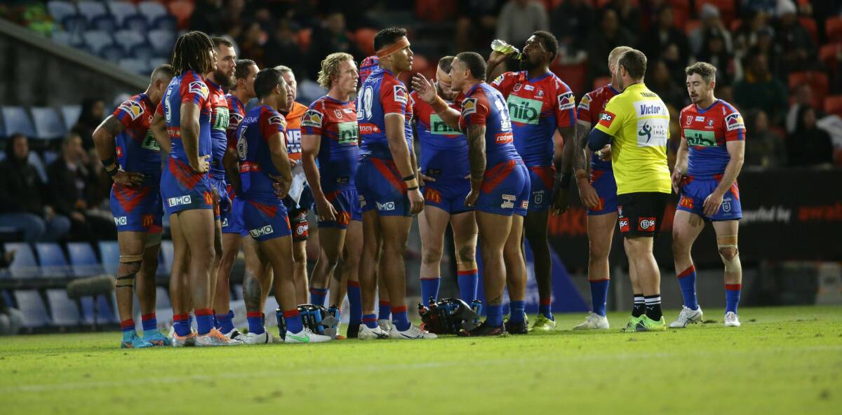DOWN BUT NOT OUT: The Knights have lost eight of their past nine games, but inexplicably they are only four points adrift of the top eight. Picture: Jonathan Carroll