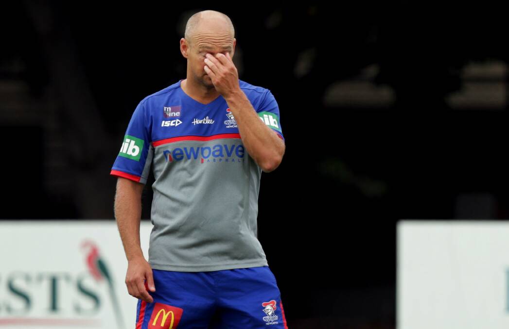 THANKLESS TASK: Nathan Brown's hapless Knights won just one game in 2016.