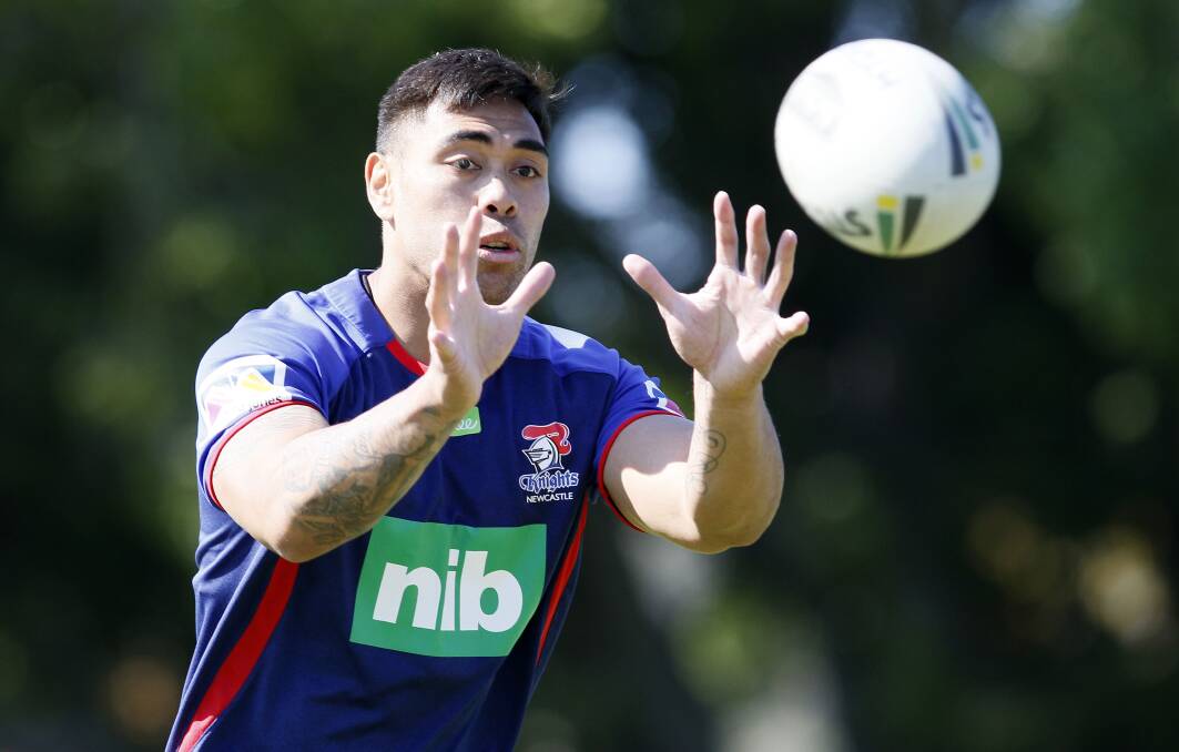 FOCUSED: Ken Sio started the season in Newcastle's NSW Cup side, but ended up playing in 20 NRL games, scoring 12 tries. Picture: Darren Pateman, AAP