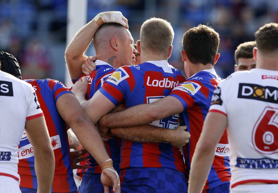 PROGRESS: The Knights climbed the ladder in 2018, but they still need major improvement to challenge a finals berth next season. Picture: Darren Pateman, AAP