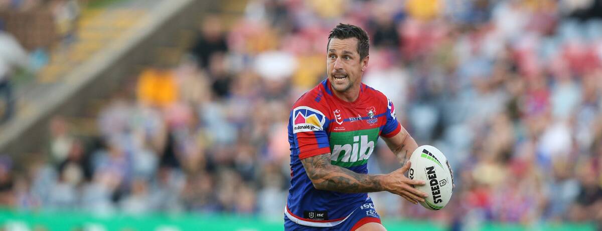 HIT-OUT: Mitchell Pearce played the first half for Newcastle.