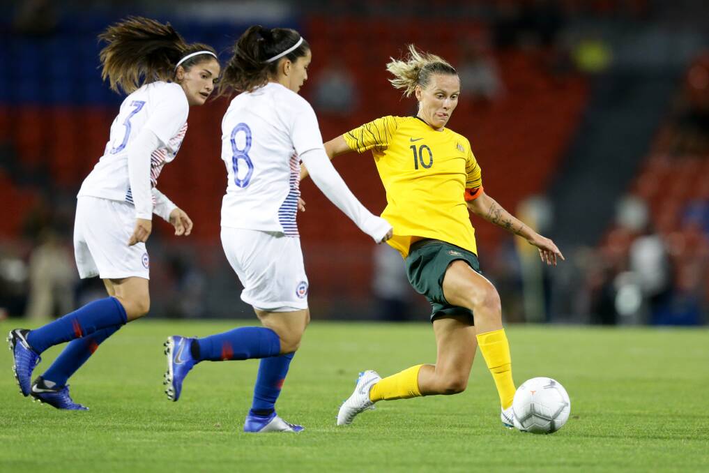 FOCUSED: Matildas midfielder Emily van Egmond. Picture: Jonathan Carroll