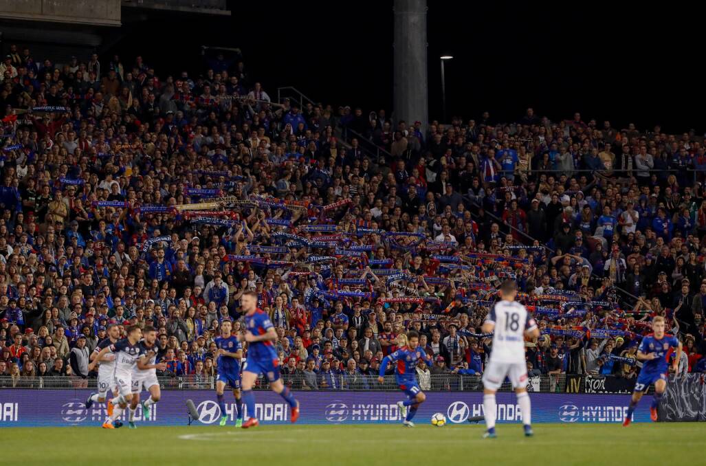 LOYAL FANS: The Newcastle Jets have a strong support base but a mediocre record on home turf. Picture: Max Mason-Hubers
