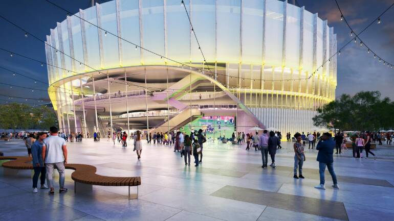 The proposed new Broadmeadow indoor arena.