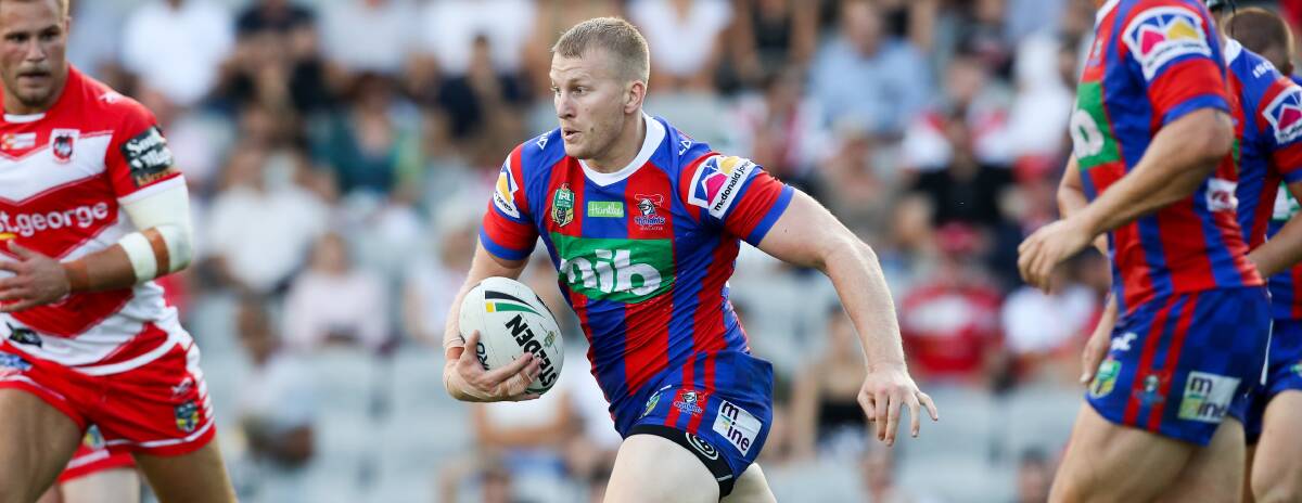 COMPETITOR: Rugged back-rower Mitch Barnett has been a mainstay for the Knights since he arrived from Canberra midway through 2016, playing in 55 first-grade games. Picture: AAP