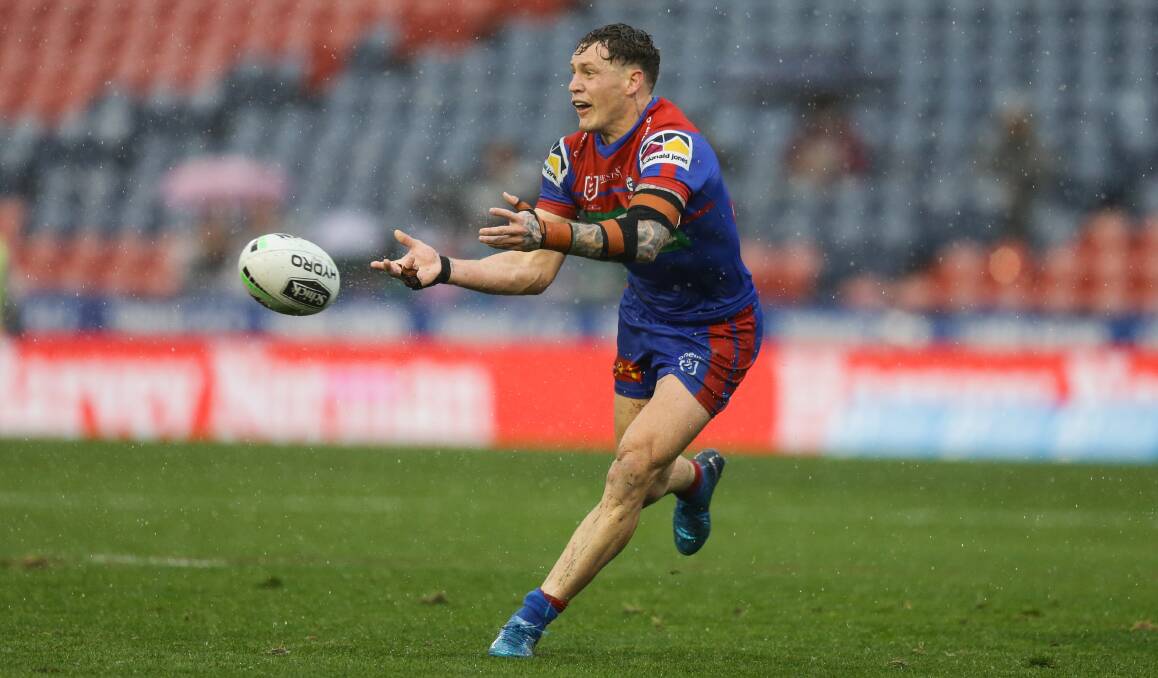 HAVING A BALL: Versatile Kurt Mann has played in every game for Newcastle this season. He now has a new job description after switching to hooker. Picture: Jonathan Carroll