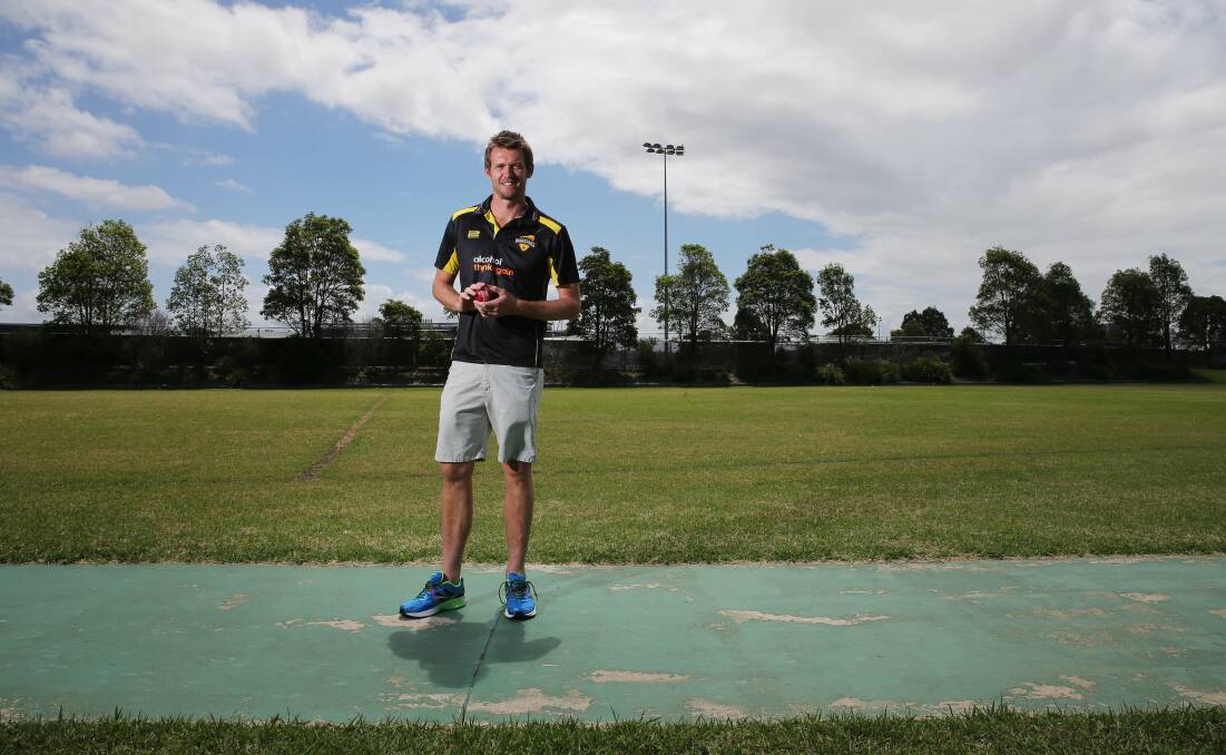 Michael Hogan on his former home ground, at District Park.