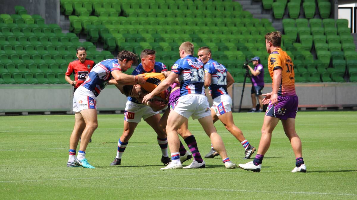 CRACKDOWN: Both Melbourne and Newcastle were heavily penalised for incorrect play-the-balls in last week's trial match. Picture: Newcastle Knights