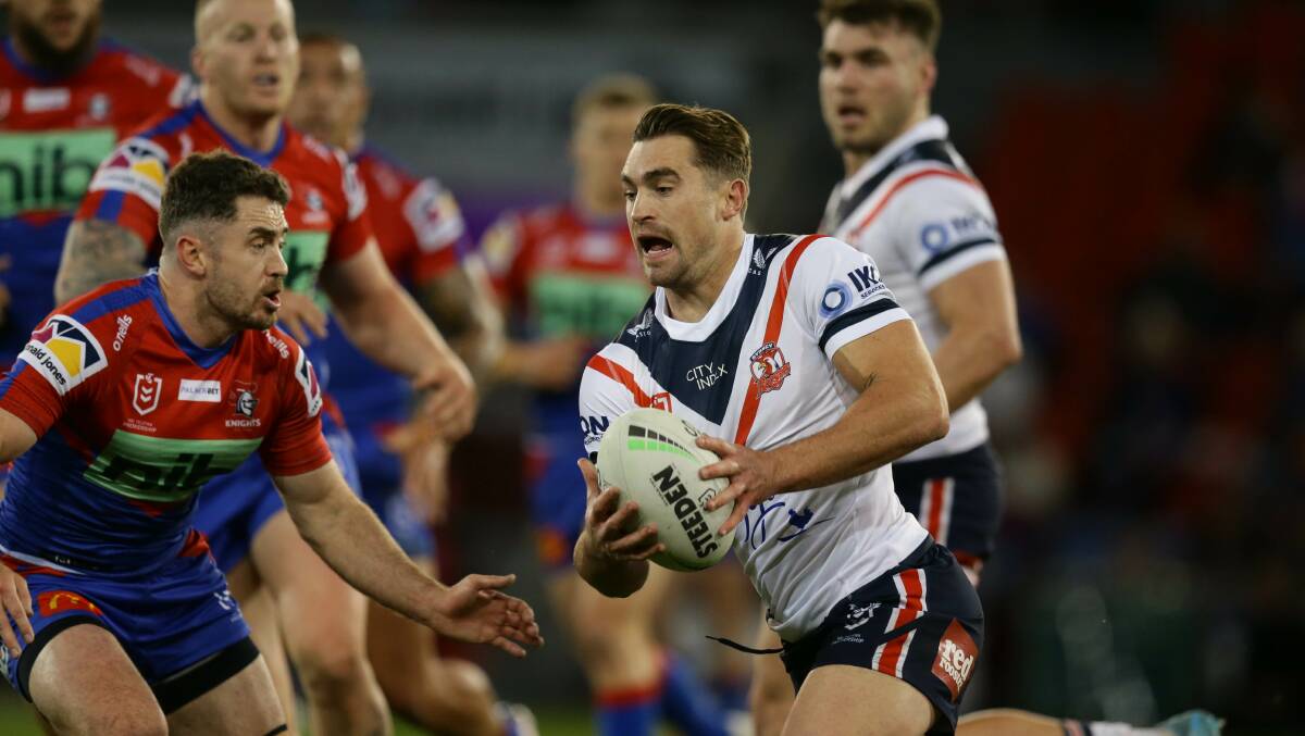 MANY HAPPY RETURNS: Former Knight Connor Watson starred for the Roosters against his old club. Picture: Jonathan Carroll