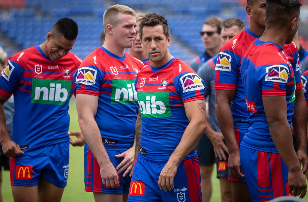 BIRDS OF A FEATHER: Speculation has surfaced about Newcastle captain Mitchell Pearce returning to the Roosters. Picture: Marina Neil