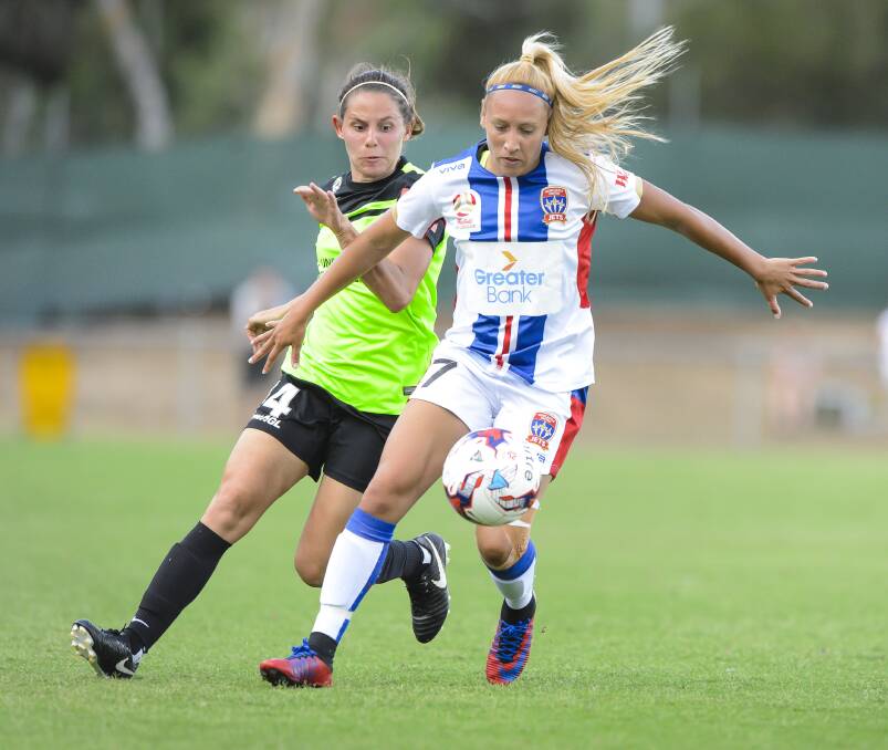 NEXT STEPS: Newcastle Jets player Gema Simon hopes to fully recover from injury and be back out in the middle soon. Picture: Sitthixay Ditthavong