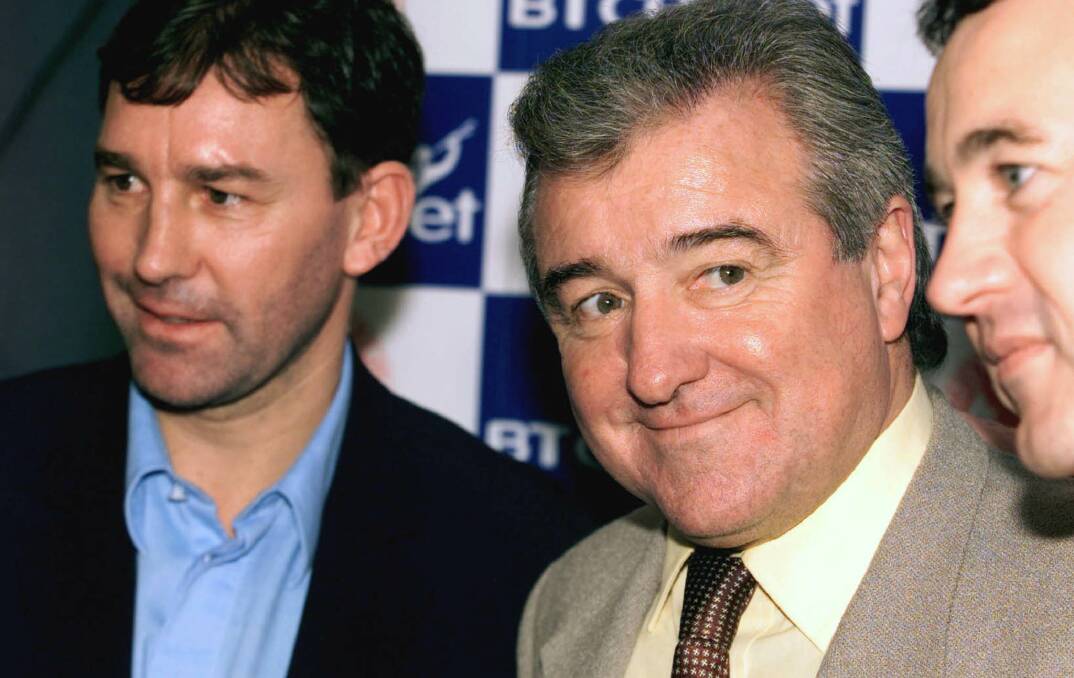 Terry Venables, centre, while coaching Middlesbrough in the late 1990s.